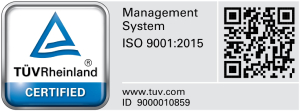 TÜV Rheinland — ISO 9001:2015 certified Management System (view certificate)